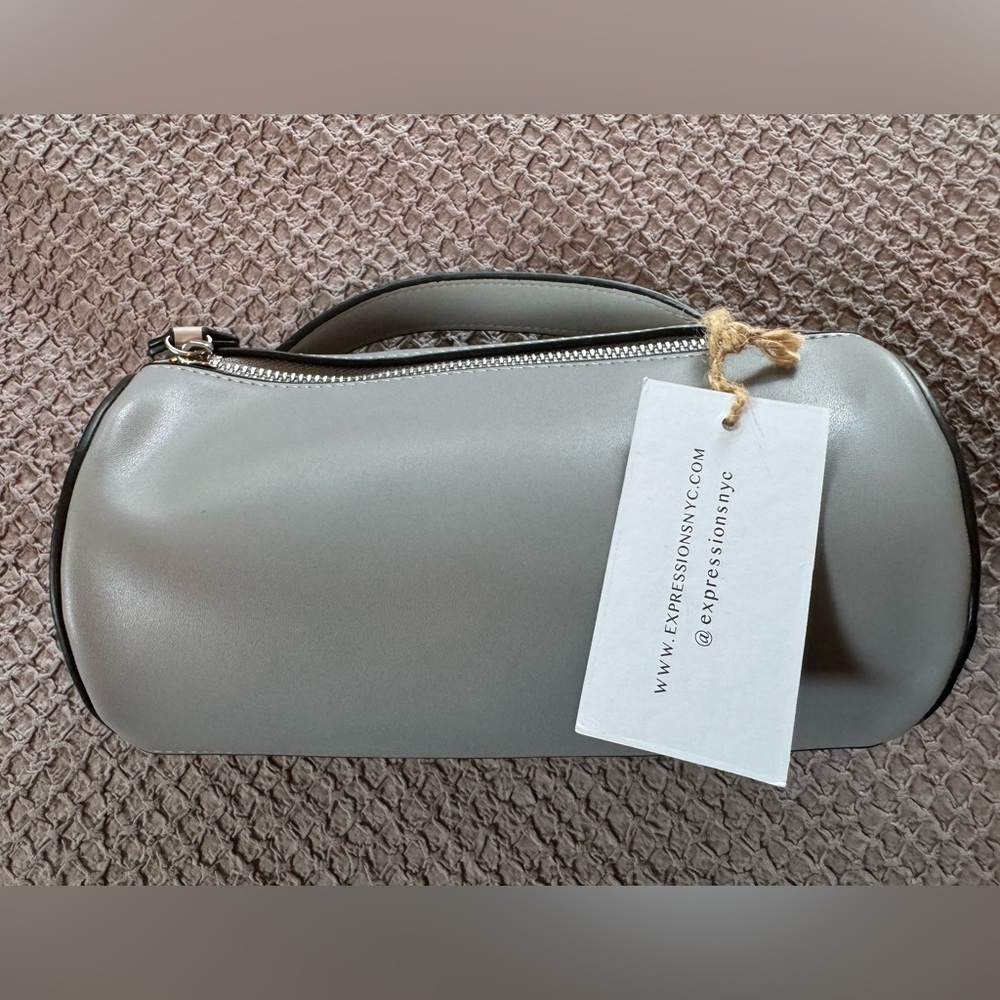 Luxury vegan handbag or crossbody two tones of grey purse. NWT